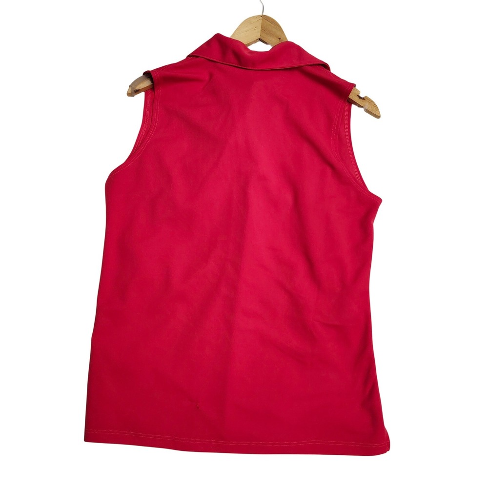 Lady Hagen Womens Pique Sleeveless Golf Polo Raspberry Jam Pink HydroDri Medium - Picture 4 of 9